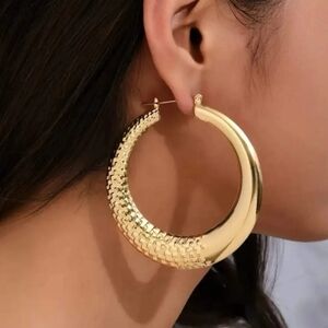 Half Textured Hoops